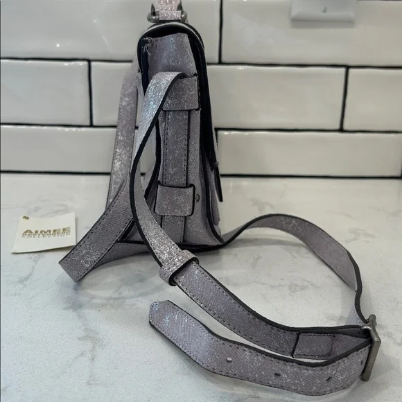 Aimee Kestenberg Leather Flap Crossbody City Gypsy Lavender Denim NWT